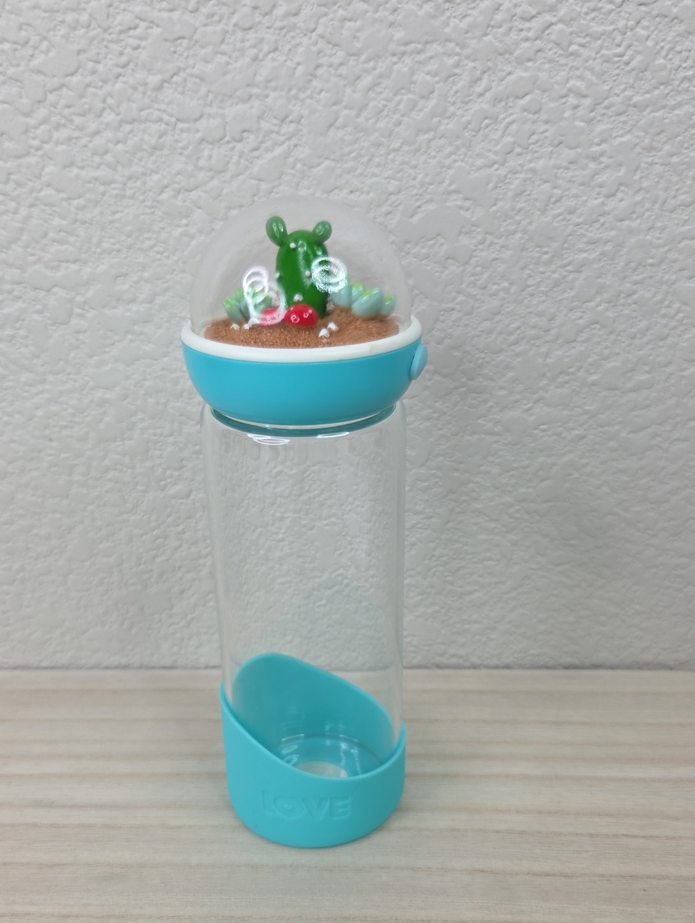 Cactus & Desert Succulent Terrarium Glass Water Bottle